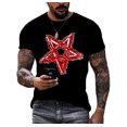 thumbnail image 1 of Summer Creative Pentagram Pattern 3D Printing Men's T-shirt Personality Short-sleeved Street Trend Quick-drying O-neck Loose Top, 1 of 5