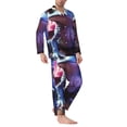 thumbnail image 2 of Balery Colorful Frog Among Flowers Pijama para Hombre de Dos Piezas con Manga Larga, Conjunto de Dormir y Descanso Suave con Bolsillos-Large, 2 of 7