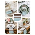 thumbnail image 3 of Blue Brown Morocco Cloth Napkins Set of 6 Reusable Dinner Napkins, Geometric Stripes Aqua Stitching Cocktail Napkin Washable Table Napkins for Wedding/Holiday Party/Baby Shower 20"x20", 3 of 7
