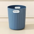 thumbnail image 7 of AuroraX Blue Small Trash Can 2.9 Gallon Round Stylish Handles Striped Wastebasket Plastic Minimalist Garbage Bin for Dormitory Bedroom Office, 7 of 7