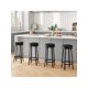 thumbnail image 4 of Qinaqin Set de 4 para Hogar Kitchen 360 Profundidadgrees Swivel Bar Stools PU Cuero Upholstered Counter Altura con Metálico Footrests Mid Century Moderno Style cm de, 4 of 7