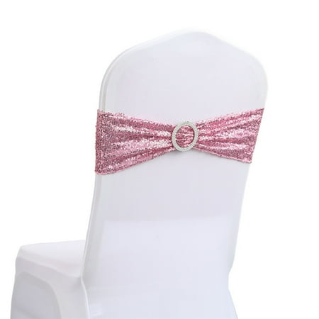 

Dainzusyful Fall Decor Ribbon Holiday Party Decorative Chair Cover Bow Back Flower Elastic Bandage Sequin Bandage Accessories