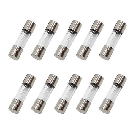 10Pcs F6.3AL250V 5X20mm 6.3A Fast Blow Fuse 6.3 Amp 250V F6.3AL Glass Cartridge Fuse Fast-Acting Fuse (3/16 in x 3/4 in)