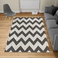thumbnail image 1 of Shapes Turkish Area Rug, Chevron Pattern Classic Geometrical Horizontal Zig Zag Stripes Retro Artwork, Soft Carpet for Living Room Decor with Distressed Look, 2.6' x 5', Dark Taupe, by Ambesonne, 1 of 4