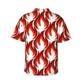 thumbnail image 3 of Kll Men'S Hawaiian Shirt Short Sleeve Button Down Beach Shirts-Fire Symbols, 3 of 8