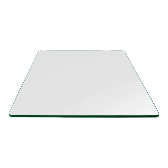 Dulles Glass 24" Square Table Top 3/8" Thick, Flat Polished Tempered Glass for Indoor Dining or Outdoor Patio, 20 Pounds
