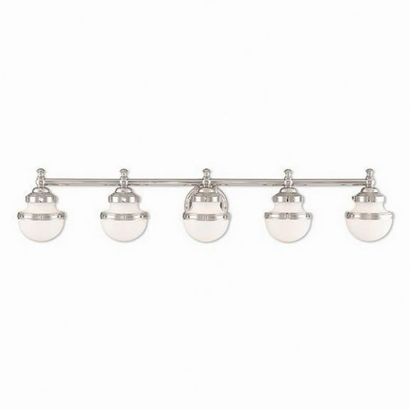 5 Light Bathroom Light in Modern Style 42.5 inches Wide By 8.25 inches High-Polished Chrome Finish Bailey Street Home 218-Bel-2120610