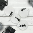 thumbnail image 2 of Northlight Star Topped Trees Glass Ball Christmas Ornaments - 3" - White and Black - 4ct, 2 of 7