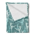 thumbnail image 2 of Classic Soft Flannel Fleece Throw Blanket, Dancing Silhouette of Ballerinas Woman Body Performing Dancers Modern Art Deco, Cozy Plush for Indoor and Outdoor Use, 50" x 60", Teal Seafoam, by Ambesonne, 2 of 5