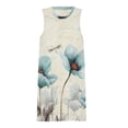 thumbnail image 3 of Vintage Flowers Spring Summer Dresses for Women Fashion T-shirt Dress Casual Sleeveless Loose Sundress with Pockets, 3 of 5