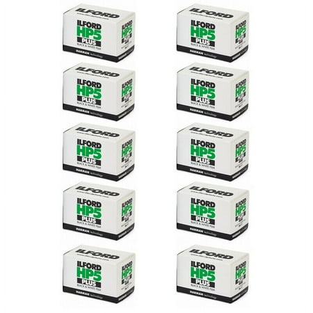 10 Rolls Ilford HP5 Plus 135-24 Exp. Black & White Print 35mm Film 1700646