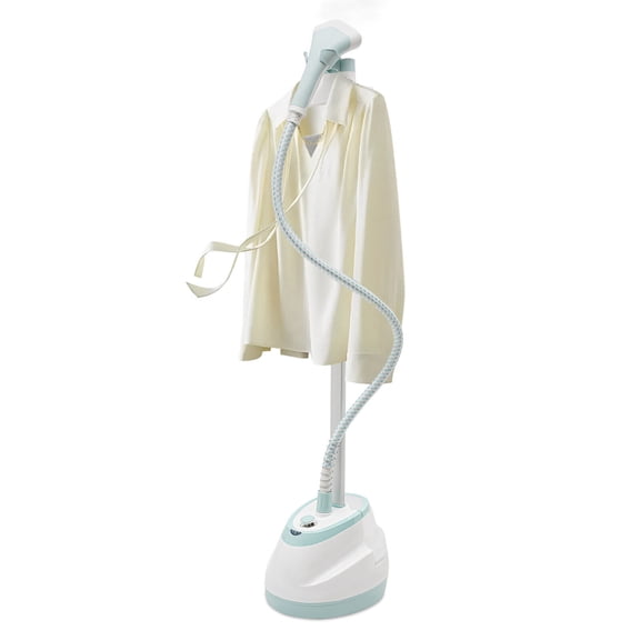 Standing Garment Steamer - Garment Hanger Steamer for Clothes Standing Flat Hanging with Ironing Board 98℃ - 10 Level Adjustment, Heats in 45 Seconds for 60 min Continuous Steaming (White)
