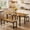 3pc-Rustic, variant on Noelse Extendable Dining Table Set with Benches, 63" Space Saving Kitchen Dining Table for 2–6 People, Modern Wood 3-Piece Dining Room Set, Black