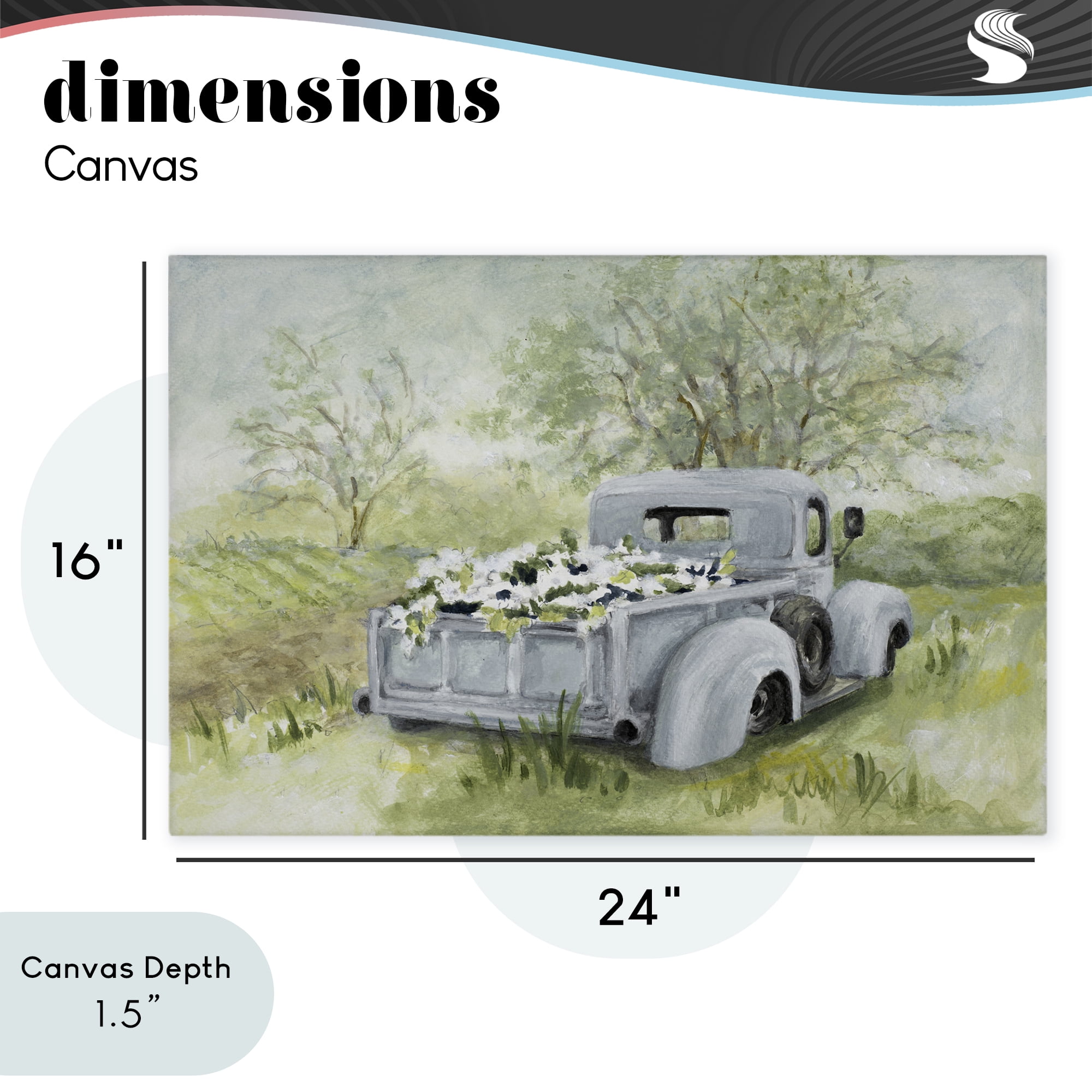 Stupell Industries Vintage Blue Truck Flower Sale Canvas Wall Art, design by Lanie Loreth