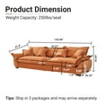 thumbnail image 3 of 125'' Modular Sectional Sofa, Sailing Design 3 Seater Sofa with Storage, Modern Deep Seat Sofa with Throw Pillows & Upholstered Seat Cushion, for Living Room Bedroom Apartment, Orange, 3 of 9