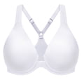 thumbnail image 1 of MELENECA Women's Racerback Front Closure Bras Plunge Unlined Full Coverage Seamless Underwire Bra White 48B, 1 of 6