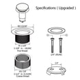 thumbnail image 2 of Gold Tub Drain Overflow Kit-Universal Bathtub Drain Replacement with 2Hole Overflow Faceplate Set,Tip-Toe Conversion Kit, 2 of 5