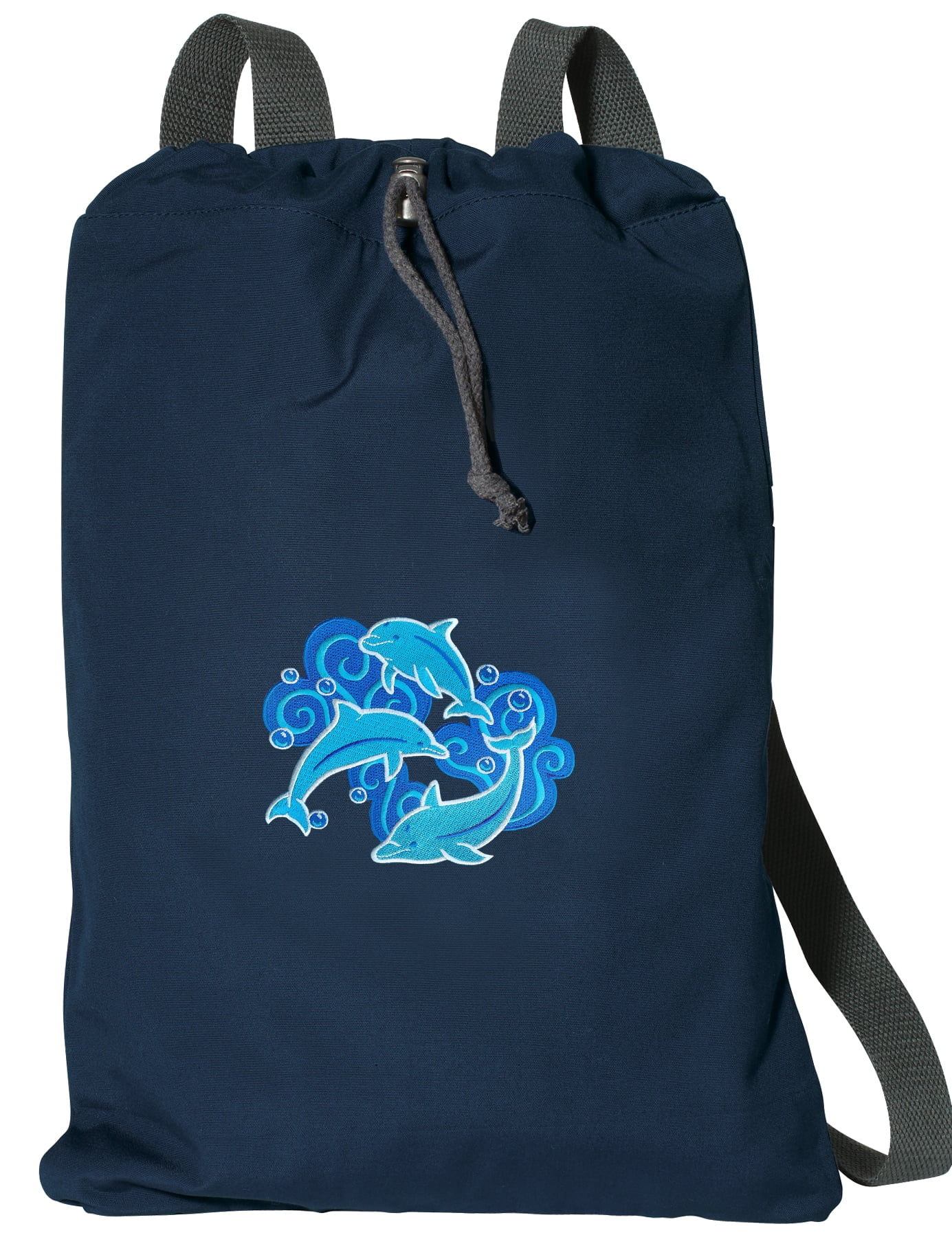 Cool Cute Dolphin Drawstring Bags Shoulder Rucksack for Girls Boys Gym Sack 