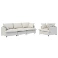thumbnail image 5 of Oversized Single Seat Sofa Module for Modular Sectional, Chenille Armchair with Pillows, Modern Comfy Upholstered Lounge for Living Room, Apartment Bedroom, 2 Colors, 5 of 5