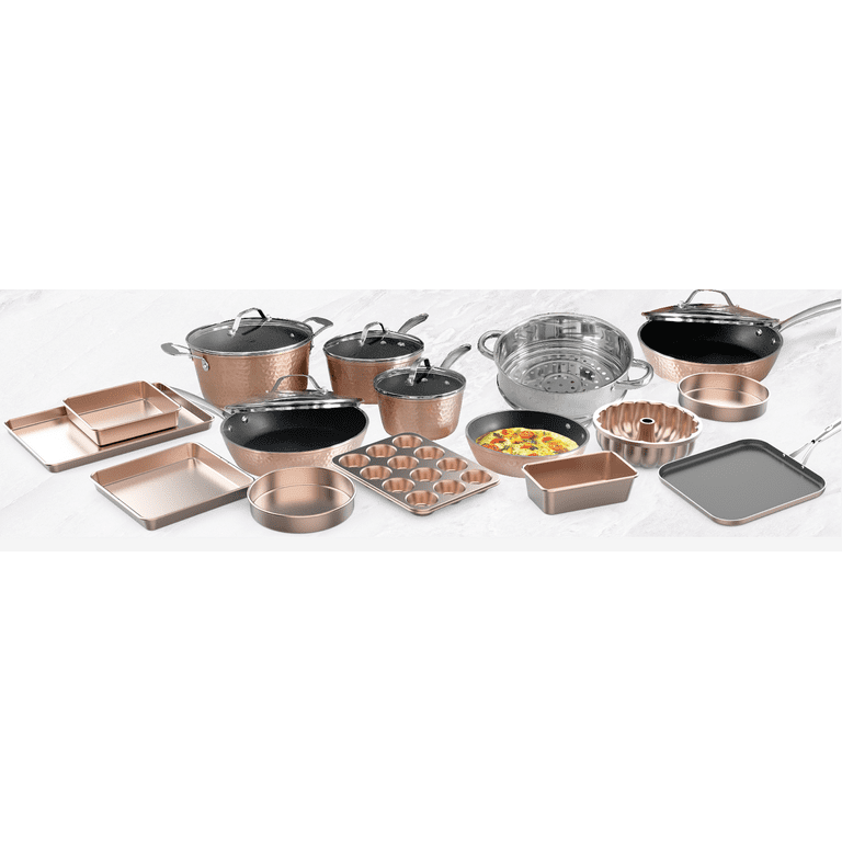 OrGREENiC Ceramic Pots and Pans for Cooking - 22 Piece Cookware