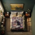 thumbnail image 3 of Cat Library Woven Throw Blanket | Boho Book Lover Bedroom Dark Woodland, 3 of 9