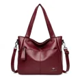 thumbnail image 3 of Bolsos de mano de piel sintética suave auténtica para mujer, bolso de hombro vintage, bolso de mano de diseñador de lujo para mujer, bolsos de mano de gran capacidad, Sac A Main, 3 of 5