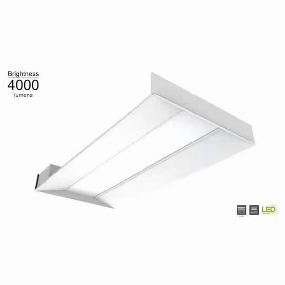 Commercial Electric 2 ft. x 4 ft. Selectable CCT Integrated Recessed LED Center Basket Panel Light Fixture 4000 Lumens, 3500-4000K