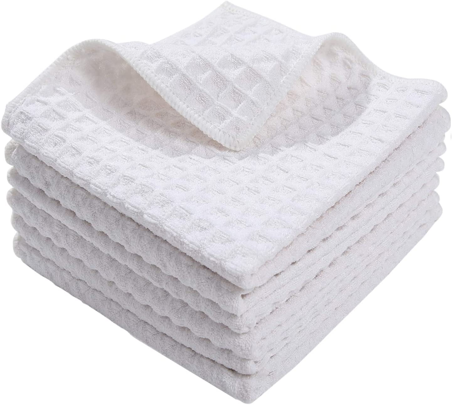 Homaxy Premium Microfiber Waffle Weave Kitchen Dish Cloths, 12 x 12