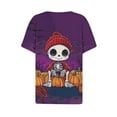 thumbnail image 4 of jobturf Halloween Shirts for Women Skeleton Gothic Graphic Casual Short Sleeve Shirts Skull Novelty Spooky Tee Tops, 4 of 5