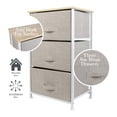 thumbnail image 3 of Simplify Adult 3 Drawer Nonwoven Vertical Dresser in Beige, 3 of 10
