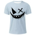 thumbnail image 4 of T-shirts for Men Printed Short Sleeve Casual Round Neck T-shirt Top Light Blue XXXL Mens Tops, 4 of 4