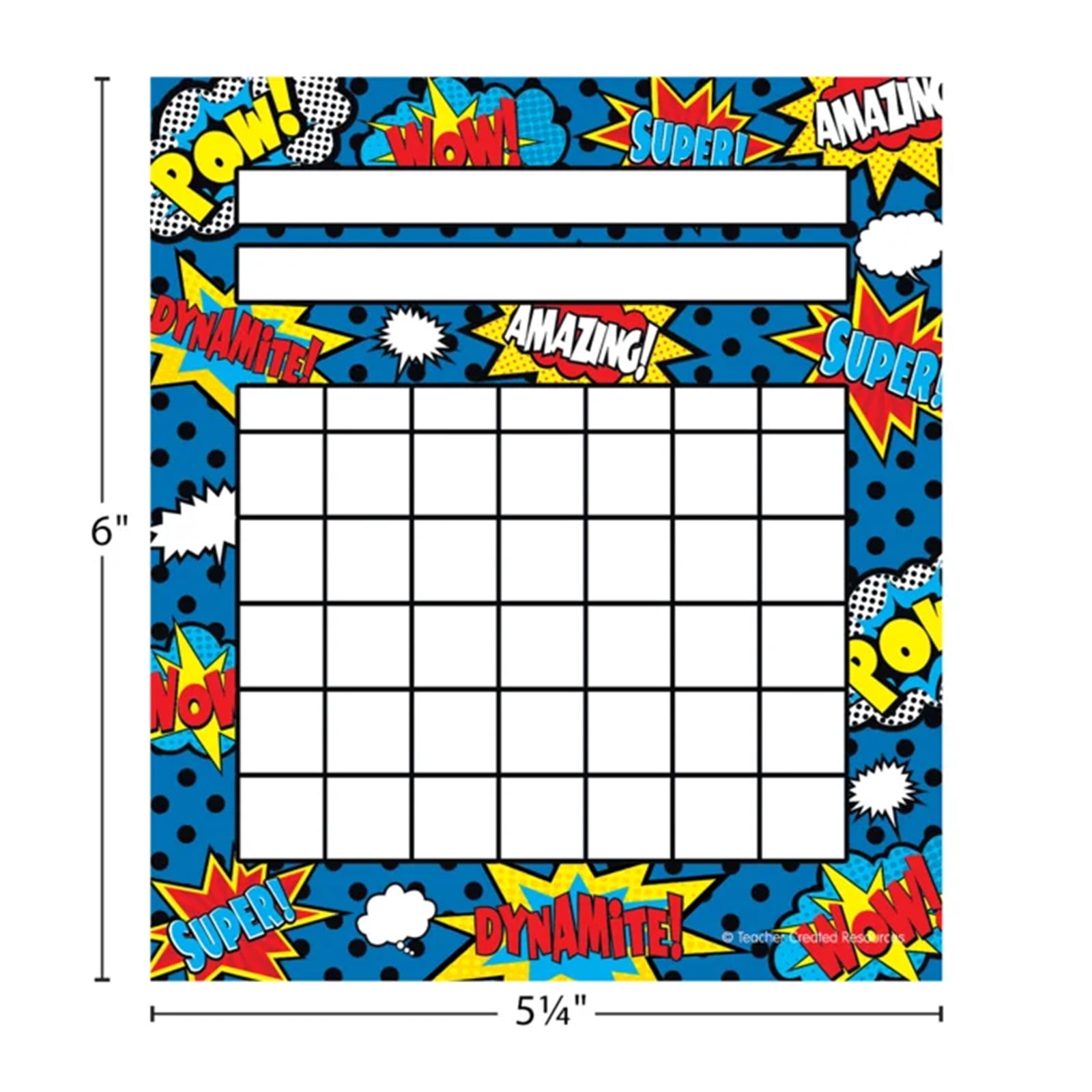 Teacher Created Resources Superhero Incentive Chart, 36 Per Pack, 6 Packs