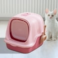 thumbnail image 6 of Bvdfgk Enclosed Cat Kitty Litter Pan Fully Enclosed Covered Splashproof for Indoor Cats Pink, 6 of 9