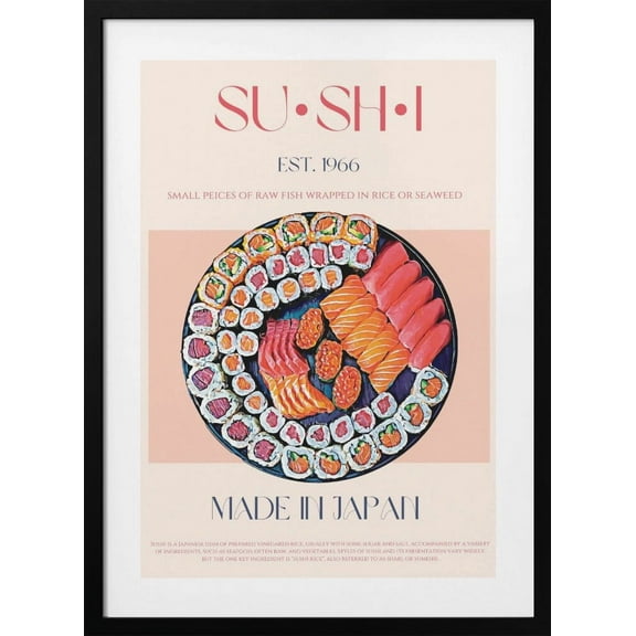 Sushi Framed Art Modern Wall Decor