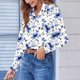 thumbnail image 2 of TaTaai Ladies Casual Button Down Shirt Long Sleeve Notch Lapel Floral Print Tops Breathable Cotton Relaxed Fit Blouse for Office Gift, 2 of 6