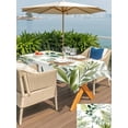 thumbnail image 4 of Outdoor Tablecloth with Umbrella Hole and Zipper, Green Leaves Rectangle Table Cloth 60x84 Inch Waterproof Tablecloth, Summer Botanical Farmhouse Watercolor Leaf Picnic Table Cover for Patio Camping, 4 of 7
