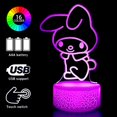 thumbnail image 3 of Lámpara de noche Sunduck 3D Illusion Cat con control remoto de 16 colores, 3 of 7