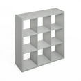 thumbnail image 2 of Furinno Simple Open Back Cube Storage Organizer, Standing Shelf, 9-Cube, Light Grey, 2 of 6