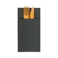 thumbnail image 2 of Restaurantware-Luxenap 15.8 Inch Dinner Napkins, 800 Linen Feel Disposable Napkins - Pre-Folded, Built-In Pocket For Silverware, Black Paper Pocket Napkin Sleeves, Absorbent, 2 of 4