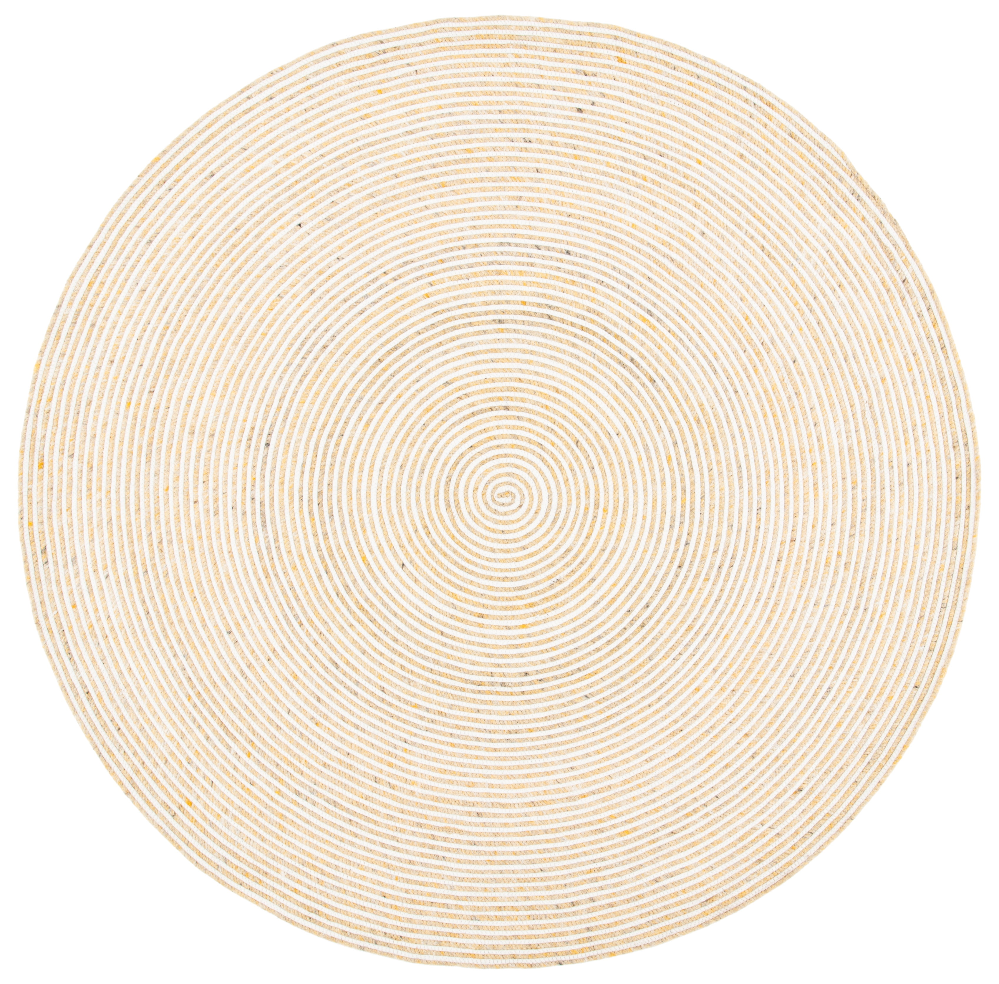 SAFAVIEH Braided Beuregard Solid Reversible Area Rug, Gold/Ivory, 6' x 6' Round