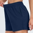 thumbnail image 6 of Loose Compression Sweat Shorts Women Elastic Waist Breathable Pull on Sleep Cargo Shorts Stretchy High Rise Cute Shorts with Pockets Navy S, 6 of 10