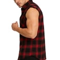 thumbnail image 3 of jobturf Sleeveless Shirts for Men Summer Fashion Plaid Button Down Shirt Beach Vacation Lightweight Pullover Big and Tall Tank Tops M-XXXL, 3 of 9