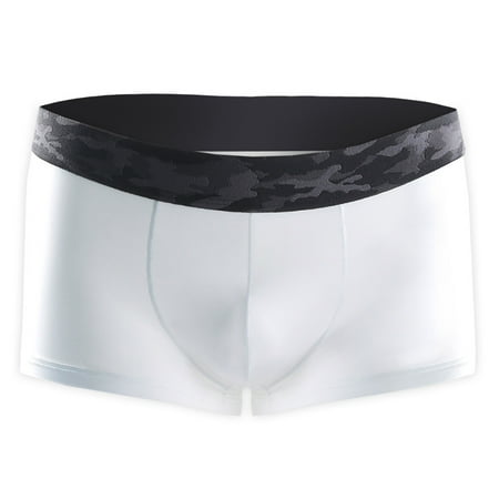 

NUOLUX Men s Boxers Ultra-thin Breathable Ice Silk Seamless Boxershorts (White) - Size XL