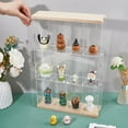 thumbnail image 3 of Clear Minifigures Display Case Acrylic Display Case with Black Base 3 Tier Showcase with 4 Grids Wall Mounted Storage Box for Dolls Building Block Minifigures 38x7x38cm Clear, 3 of 7