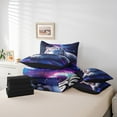 thumbnail image 4 of White Tiger 7 Pieces Bedding Set Twin,Purple Blue Starry Glitter Galaxy Mystic Bed in a Bag ,Natural Wild Animal Universe Wildlife Trippy Comforter Set with Sheets,Pillow Covers, 4 of 5