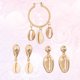 thumbnail image 1 of unbranded 3 Pares De Pendientes Concha Dorados De Aleación Para Mujer Elegantes Para Fiestas Y Uso Diario, 1 of 7