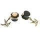 thumbnail image 3 of 1 par de pendientes colgantes de gorrión de aleación de bronce vintage Rosa 10mm, 3 of 7