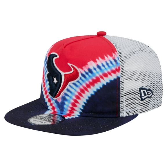 Men's New Era Red/Navy Houston Texans Throwback Dye Golfer Snapback Hat