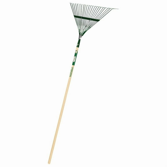Landscapers Select 34585 Lawn/Leaf Rake, Steel Tine, 22-Tine, Wood Handle, 54 in L Handle