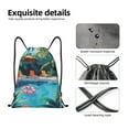 thumbnail image 3 of Kdxio Tropical Poolside Relaxation Print Drawstring Backpack Bag,Waterproof Draw String Back Sack, Gym Drawstring Bags Swim Bag For Unisex, 3 of 5